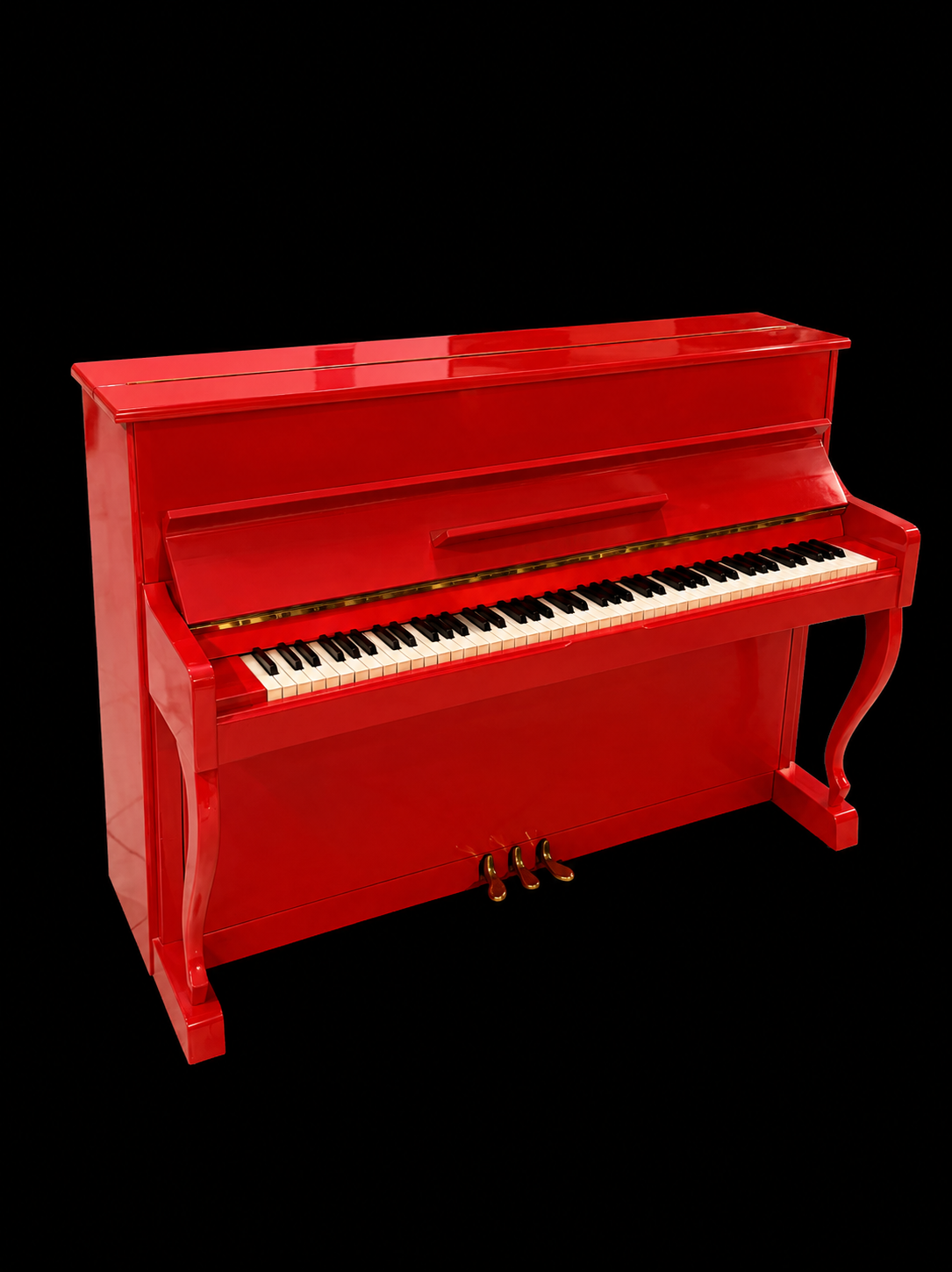 🎹 Piano Vertical Strauss & Sons Rojo