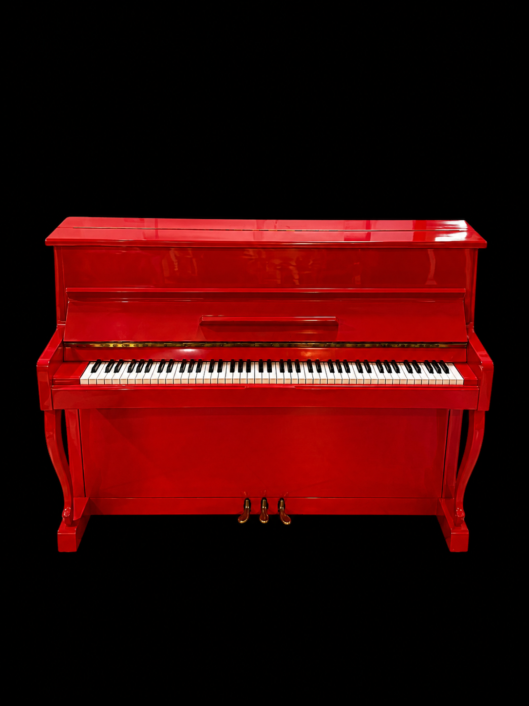 🎹 Piano Vertical Strauss & Sons Rojo