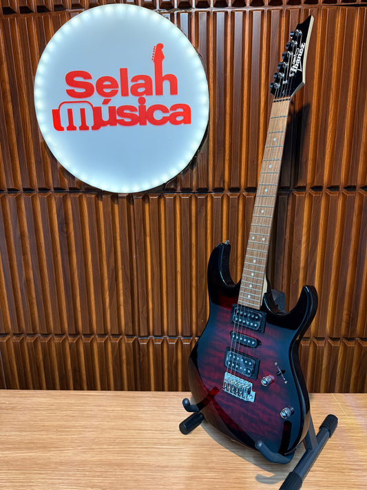 Guitarra Ibanez Gio RG GRX70QA Transparente Sombreado Rojo