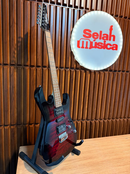 Guitarra Ibanez Gio RG GRX70QA Transparente Sombreado Rojo