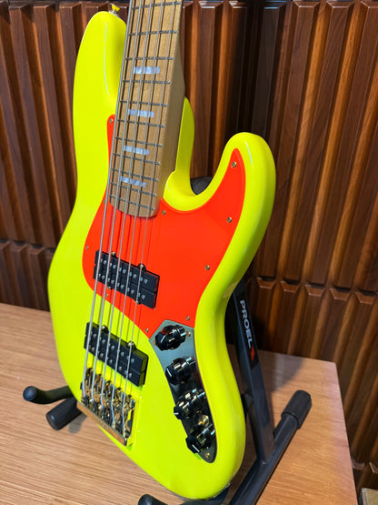 Bajo Eléctrico Fender MonoNeon Jazz Bass V Neon Yellow