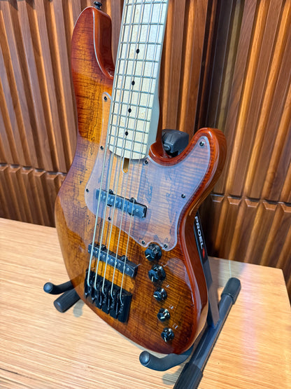 Bajo Eléctrico Cort GB Fusion 5 Cuerdas – Antique Brown Burst