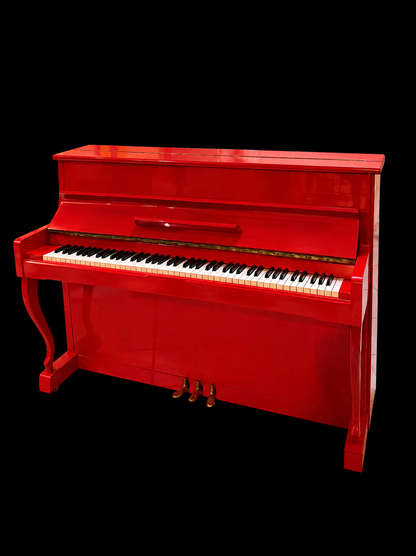 🎹 Piano Vertical Strauss & Sons Rojo
