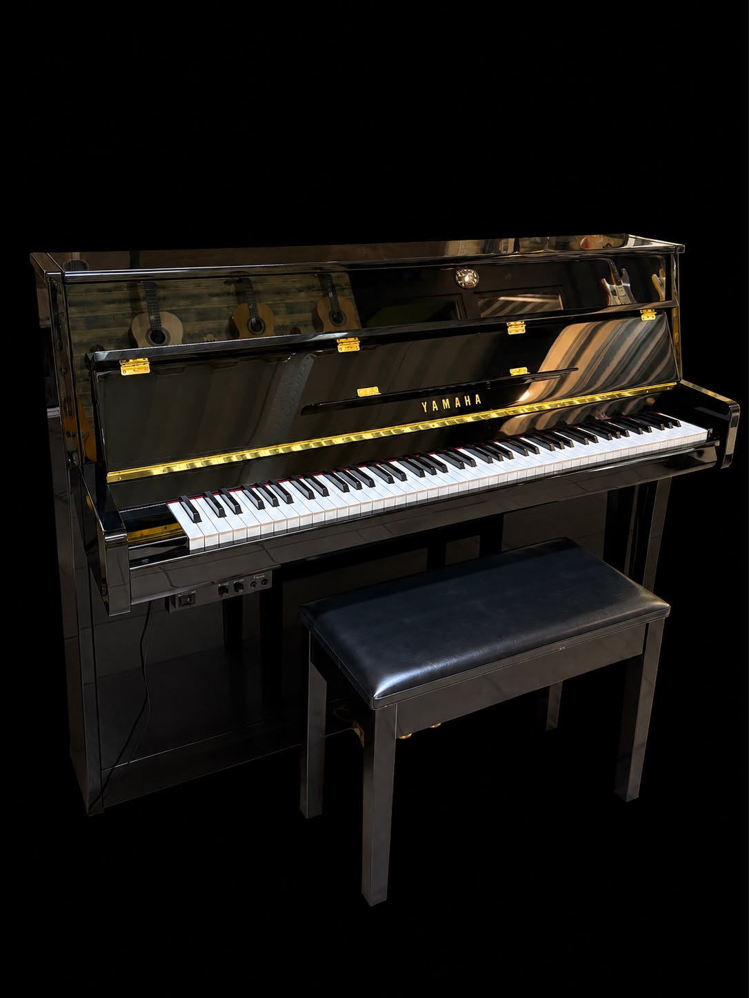 Piano Vertical Yamaha JU109 Silent BK Negro Pulido