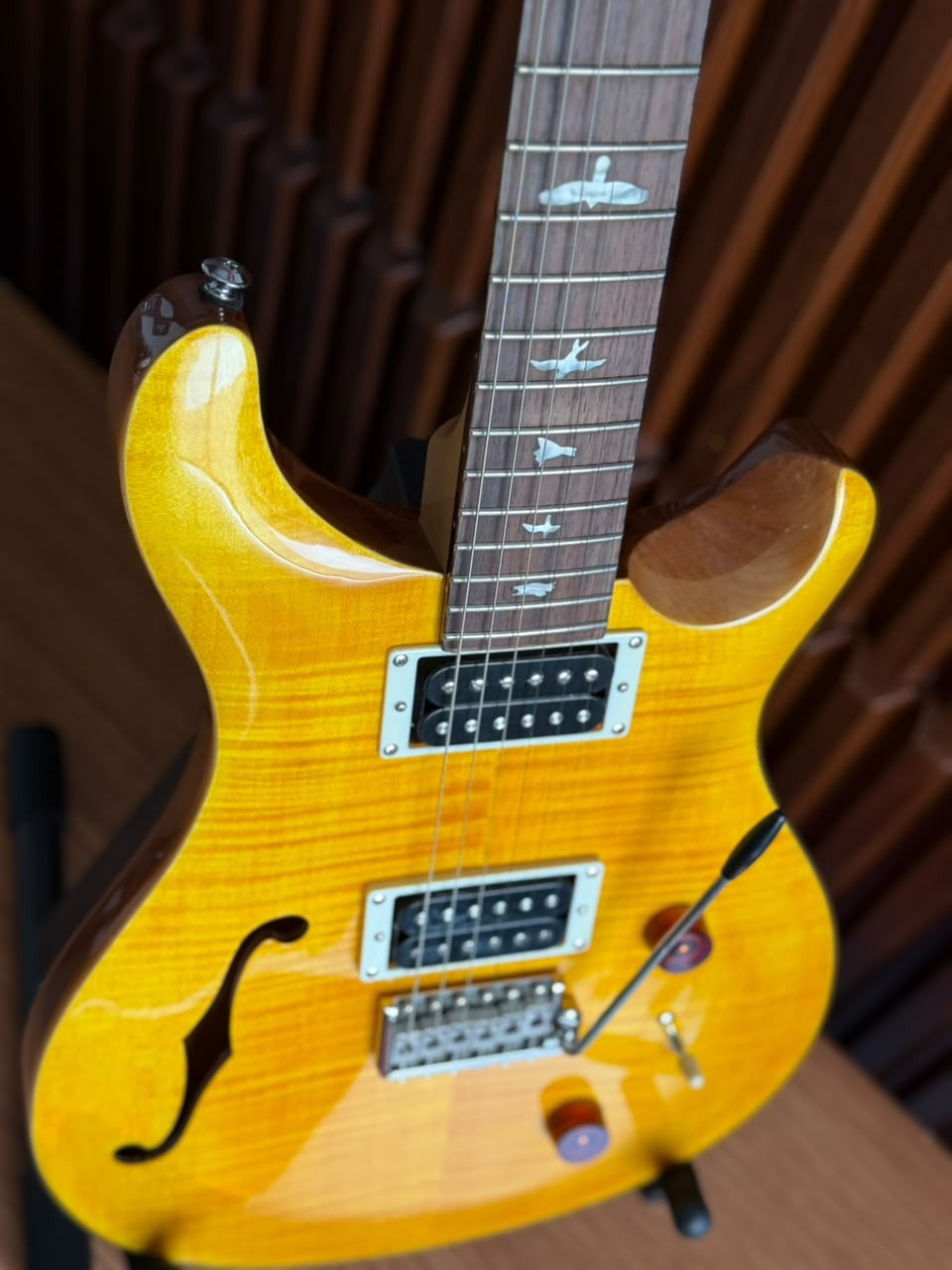 guitarra eléctrica PRS SE Custom 22 Semi-Hollow, Santana Yellow,